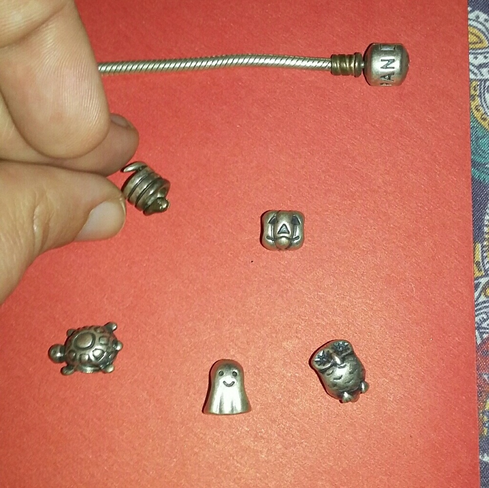 Authentic Pandora silver happy ghost charm